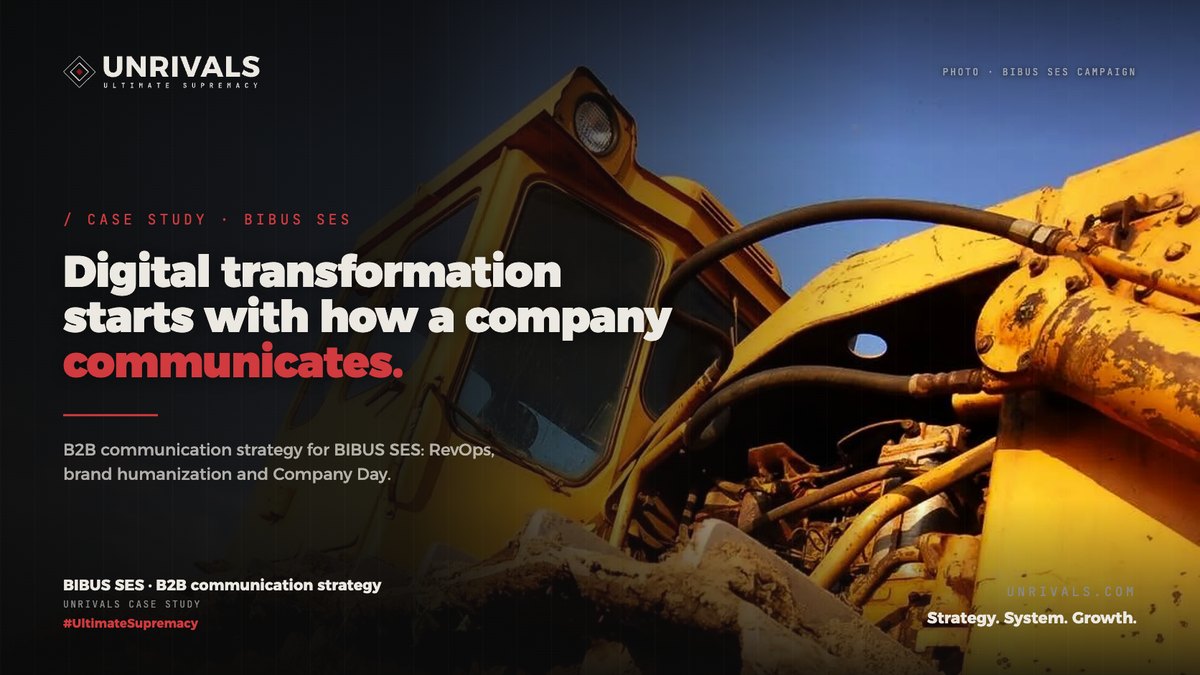 BIBUS SES case study: yellow machinery from the BIBUS campaign, with the case study title
